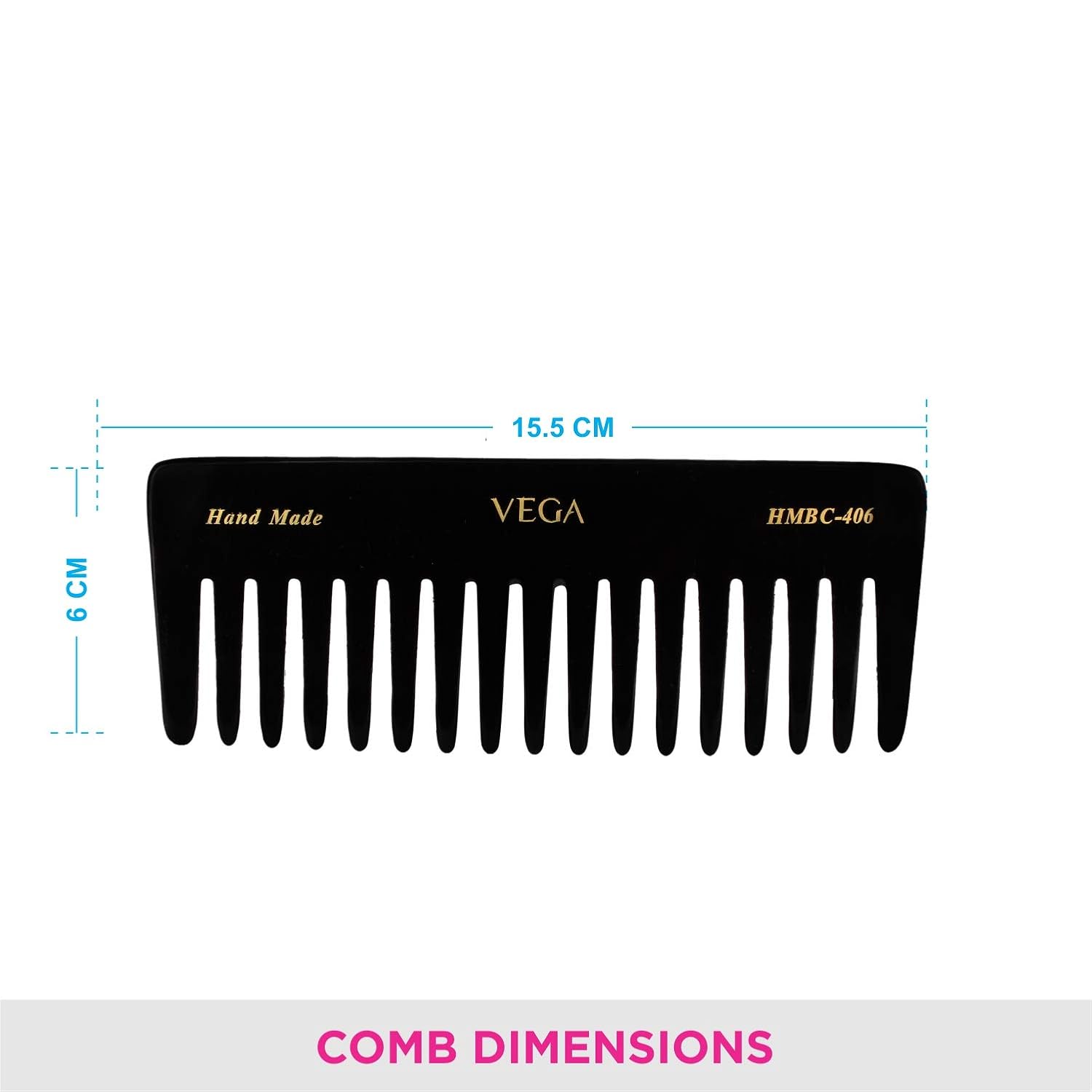 Vega Handmade Black Comb - Large Shampoo HMBC-406 1 Pcs