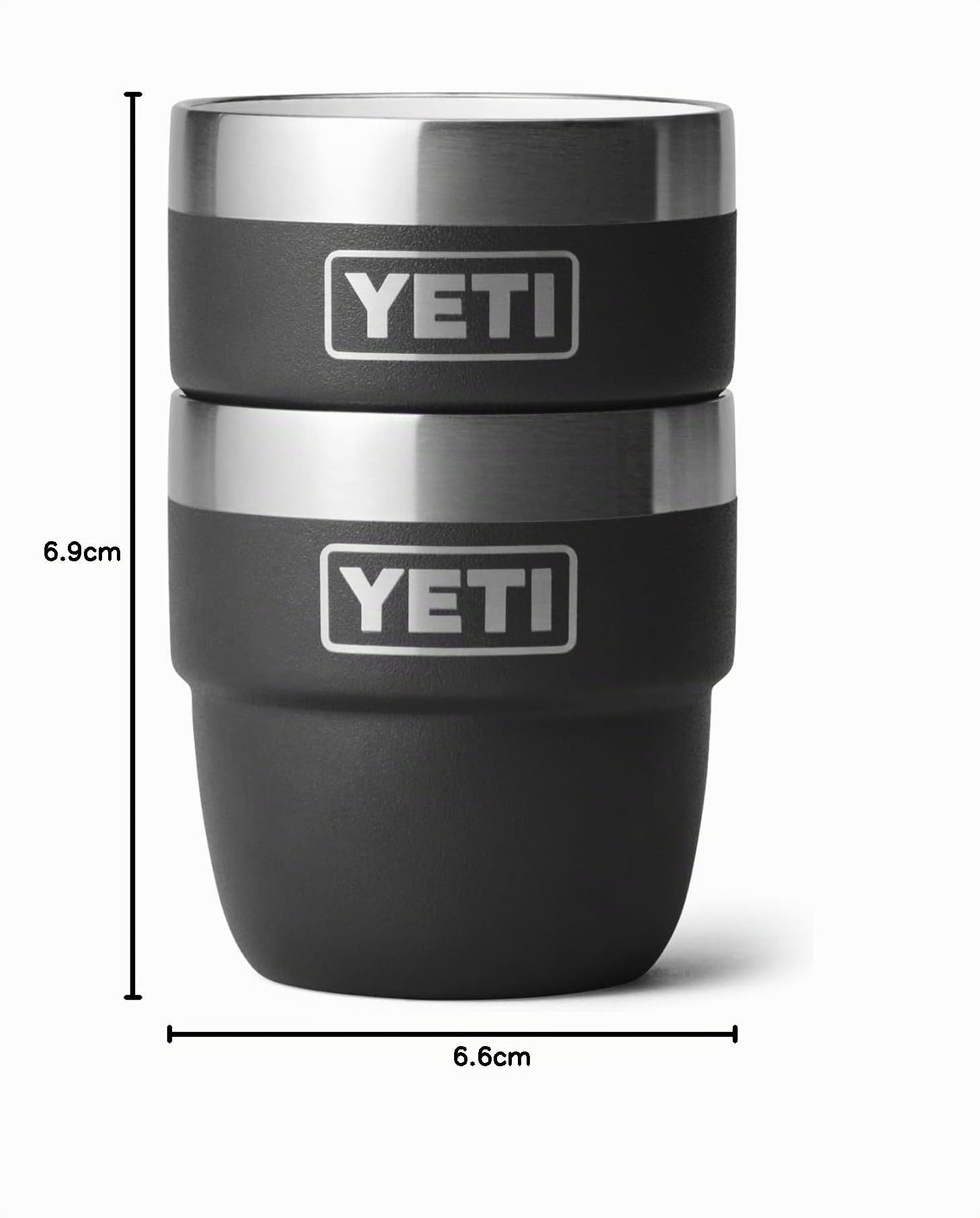 YETI Rambler Espresso Cup, Vacuum Insulated Stainless Steel Stackable Cup, Black, 2 Pack 4 oz (118 ml)