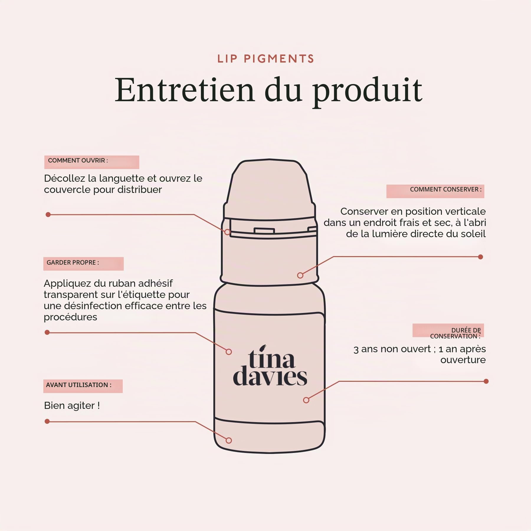 Tina Davies Professional Envy & Lust Pigments à lèvres – Maquillage permanent pour les lèvres – Couleurs soignées fidèles au ton – Haute rétention – Envy Wine, flacon de 15 ml