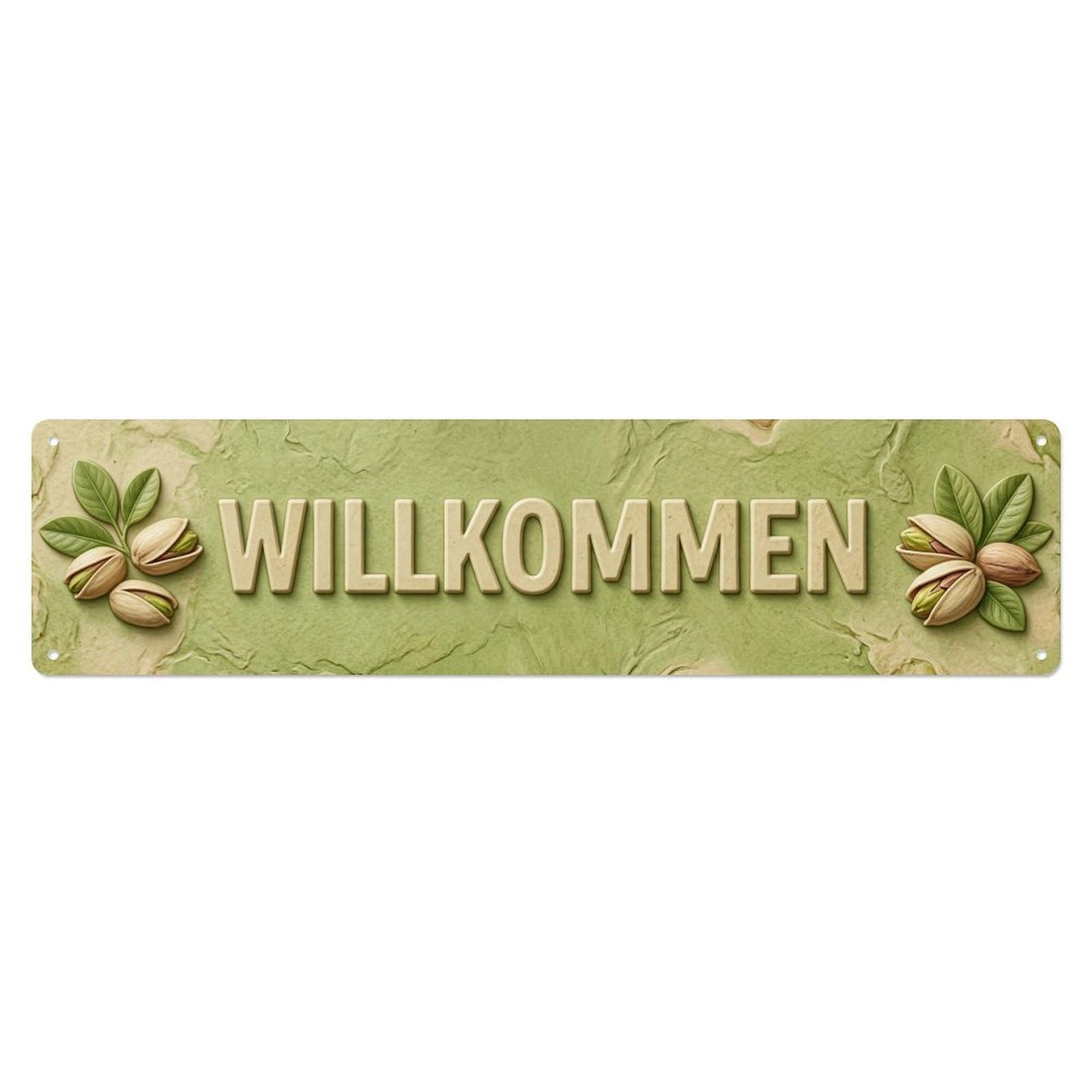 Pistachio Green Nutty Fresh Welcome Metal Tin Sign