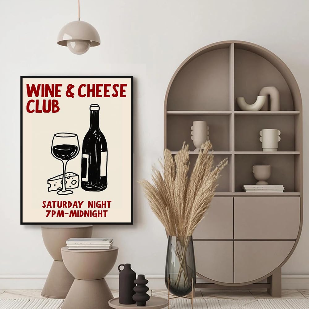 Retro-Lebensmitteldrucke, Spaghetti-Kaffee-Poster, trendige Küche, Wandkunst, Mokkakanne, Kaffee, Pasta-Liebhaber, Wein, Käse für Esszimmer, Bar, Café, Dekor (SKU3, 40 x 60 cm, schwarzer Metallrahmen)