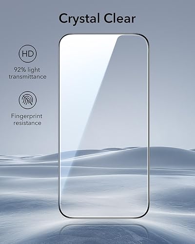 Miniatura 7 de ESR Paquete de 3 protectores de pantalla para iPhone 17 Pro Max, grado militar, inastillables, dureza 9H, vidrio templado de cobertura completa con