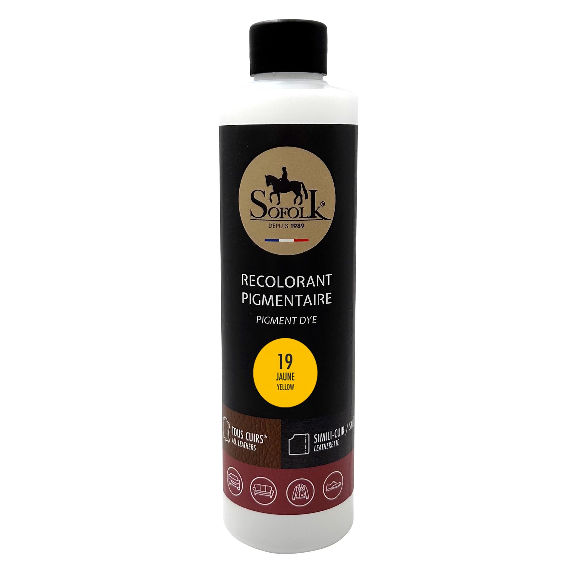 Sofolk - Pintura Cuero/Polipiel - Recoloración para cuero dañado, rayado, arañado, descolorido - Volante de coche, asiento de coche, sofá, zapatos - 125ml - 00-WHITE — view 42