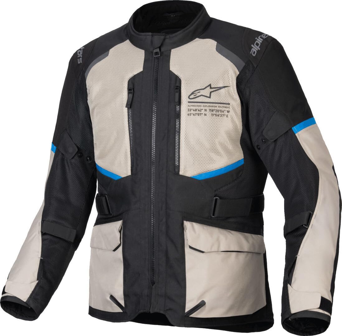 Alpinestars Andes Air Drystar veste textile de moto imperméable, schwarz/grau/blau, L