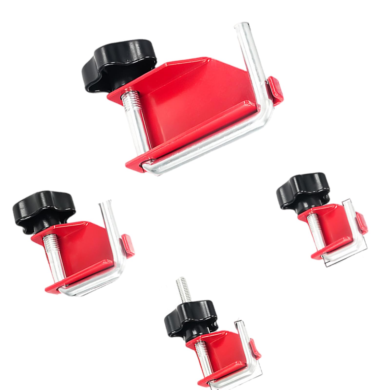 Woedpez 4 Piece Red Card Set Professional Pipe Metal Fasteners Clamp Set Of 4 Steel Construction Multiple Diameter Securing Tool For Plumbing Systems Rust Resistant Clamping Tool