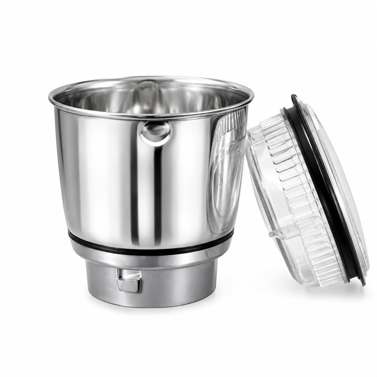 EliteCart Stainless Steel Mixer Grinder Chutney Jar 400 ml Pack of 1 | Food Grade Replacement Grinding Jar | Transparent Secure Lid | Rust Resistant | Wet & Dry Grinding for Chutney, Spices & Masala-image-9