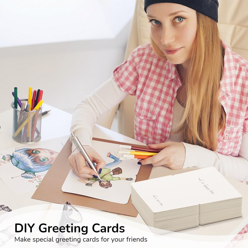 100-teiliges Aquarellkarten- und Umschlag-Set, Blanko-Karten für selbstgemachte Weihnachts- und Hochzeitseinladungen, Babypartys und mehr