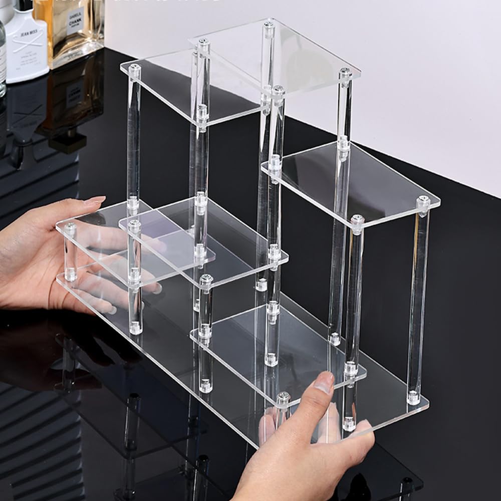 Joody 6 Etagere Presentoir Acrylique Transparent Presentoir Aperitif Buffet, support figurine POP, Etagere Parfum Coiffeuse, Presentoir a Gateau, pour Salon Cuisine Comptoir