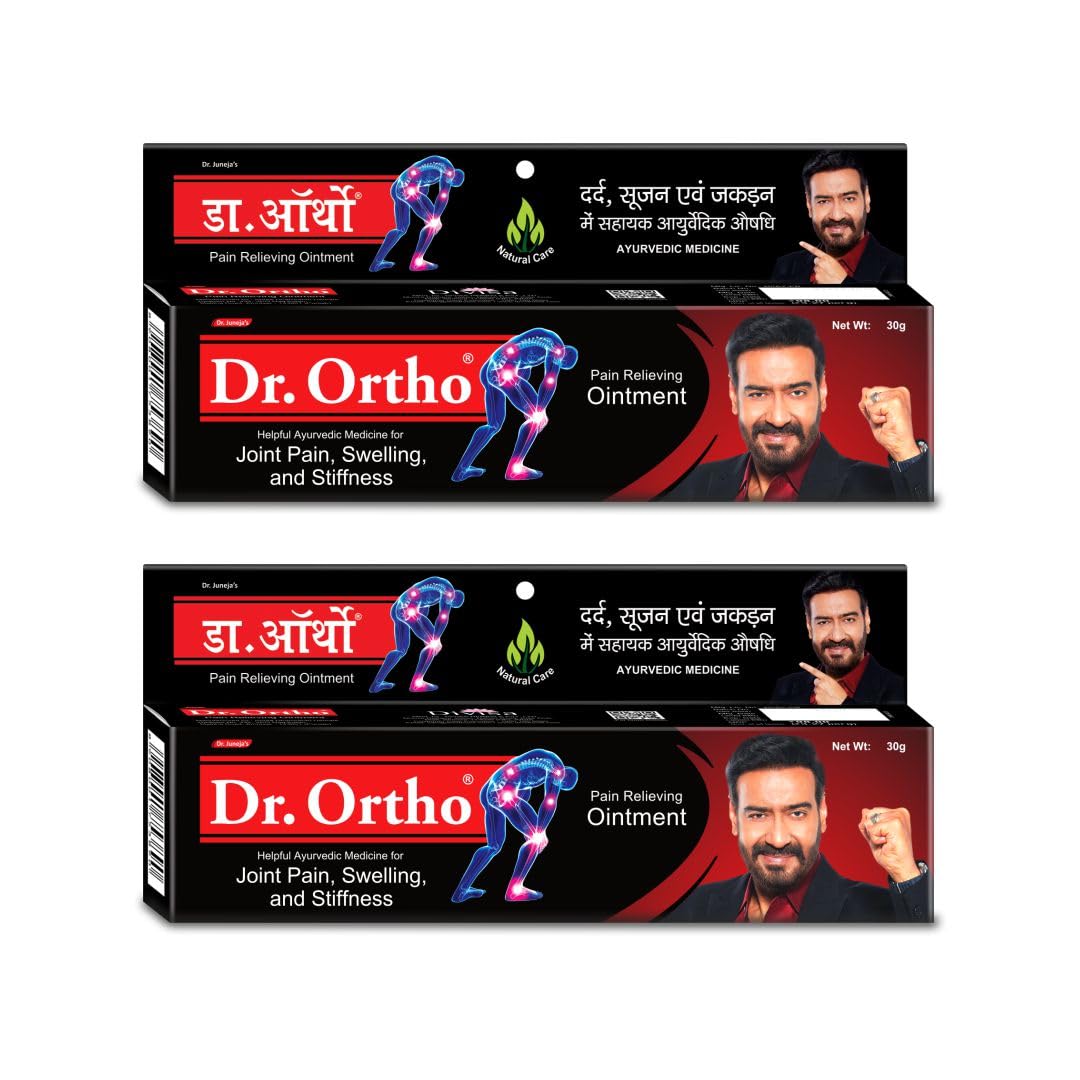 Dr.Ortho Ayurvedic Pain Relieving Ointment For Joint Pain, Neck Pain, Knee Pain, Muscle Pain | Herbal Remedy Reduces Muscle Stiffness | Quick And Effective Result And Reduces Muscle Stiffness - 30 Gm (Pack Of 2)