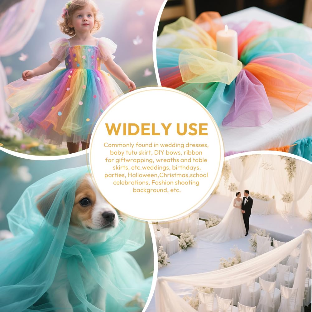 Rouleau De Tulle Rouge Rouleau De Tulle - 91.4m X 15.2cm - Polyester - Pour Décorations Mariage, Fêtes Et DIY Rouleau Tulle 50 X 5