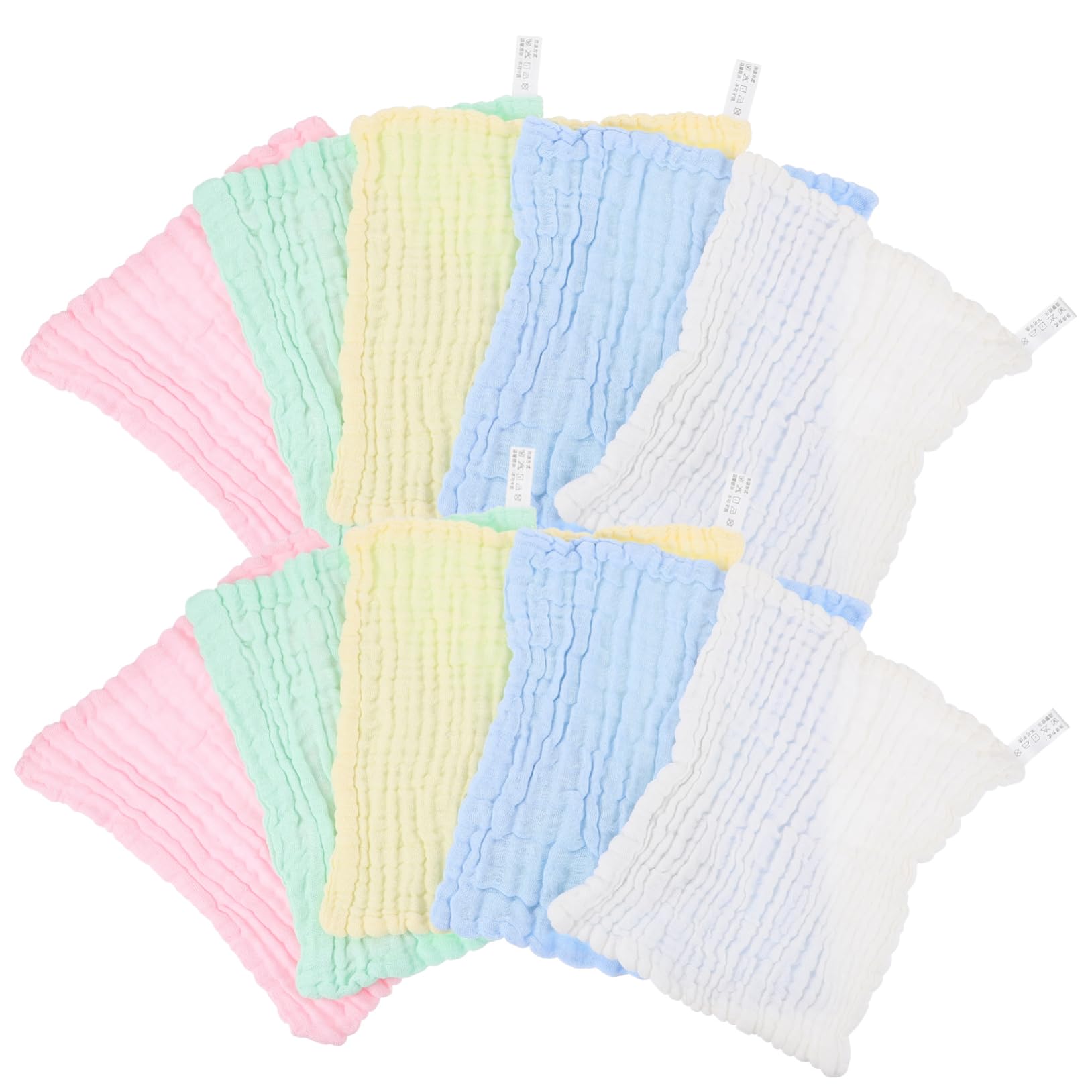 Paños de mano absorbentes confeccionados en algodón puro para cuidar la piel del bebé en el baño 8