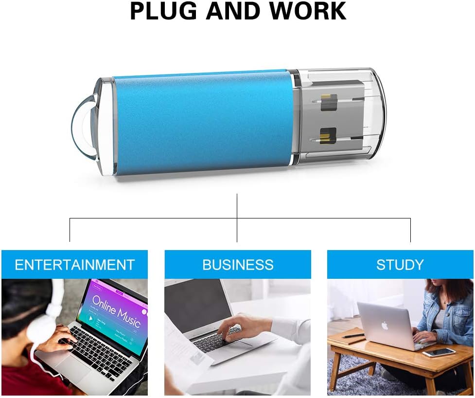 JUANWE 32GB USB C Stick 5 Packs Flash Drive, USB Key Dual Drive Memory Stick, Thumb Drive 2-in-1 & Dual Cap Dust Proof Design, for Files Storage & Expand Capacity Type C Flash Drive Cl?USB, Muticolor - Image 6