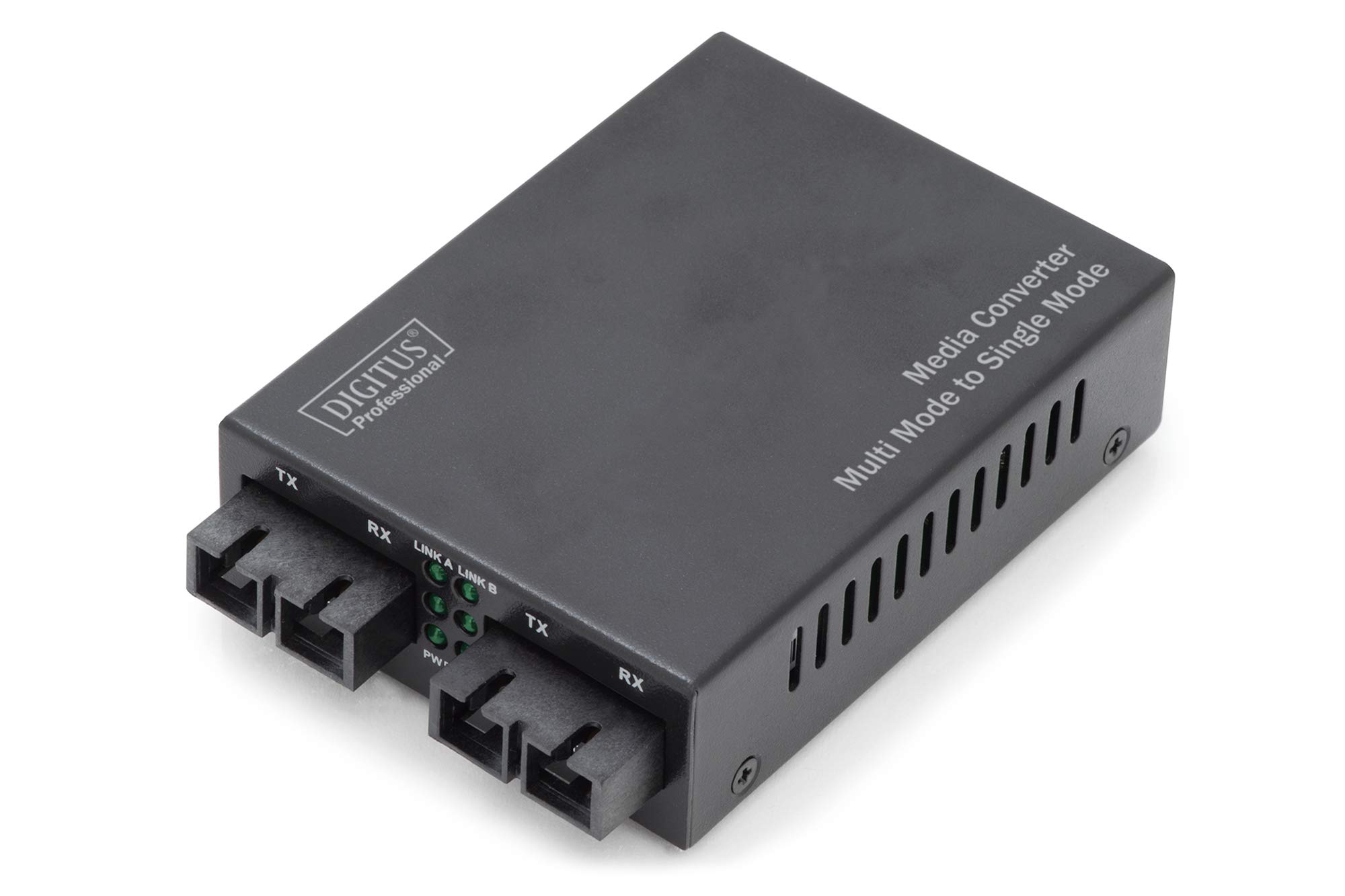 DIGITUS Convertisseur de média – SC vers SC – multimode vers monomode | Fast Ethernet 100 Mbit/s – longueur d'onde 1 310 nm – portée jusqu'à 20 km – fibre optique vers fibre optique – noir