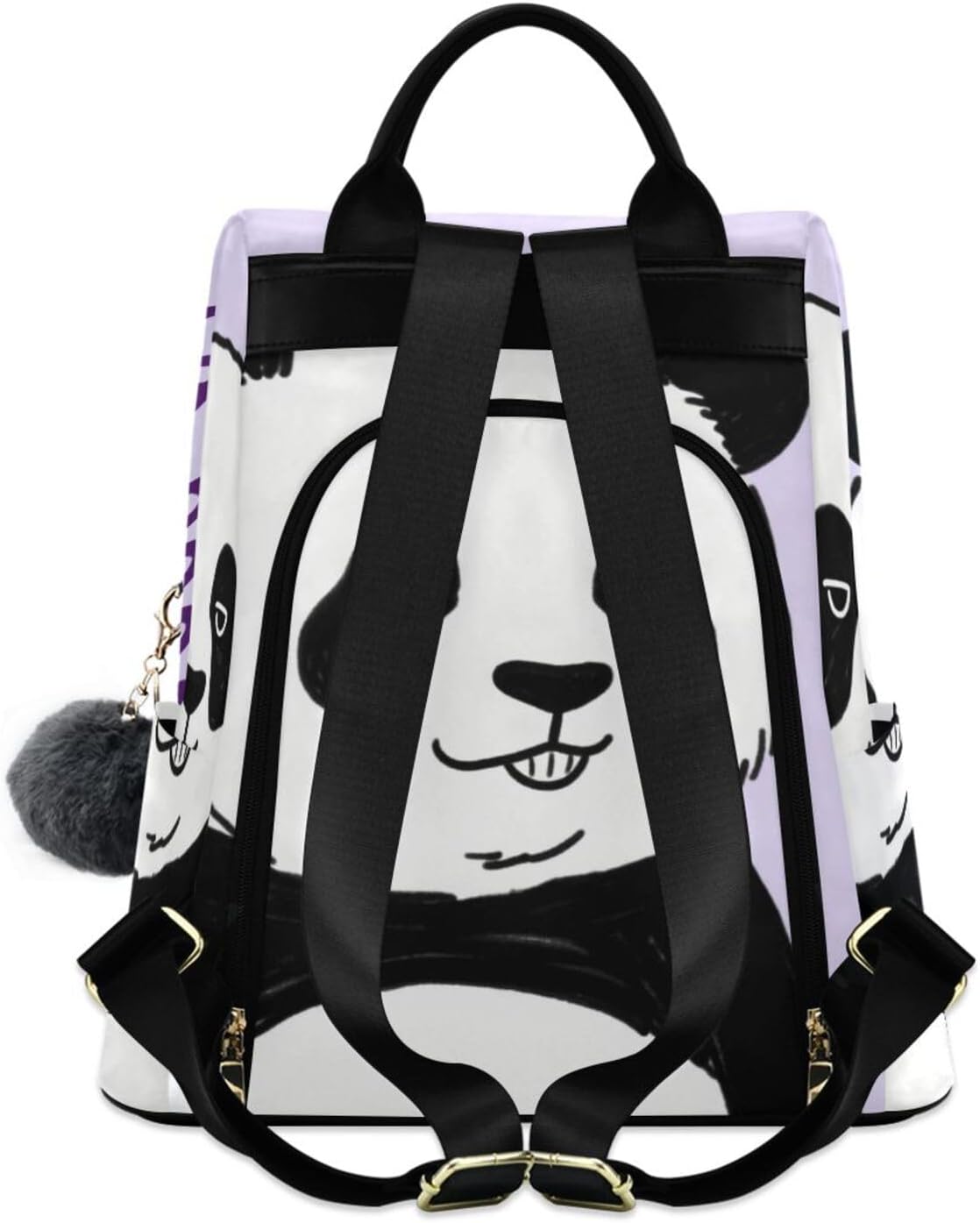 Fashion women laptop backpack Anti-theft waterproof backpack for women for Daily College Shopping with Pom-pom keychain