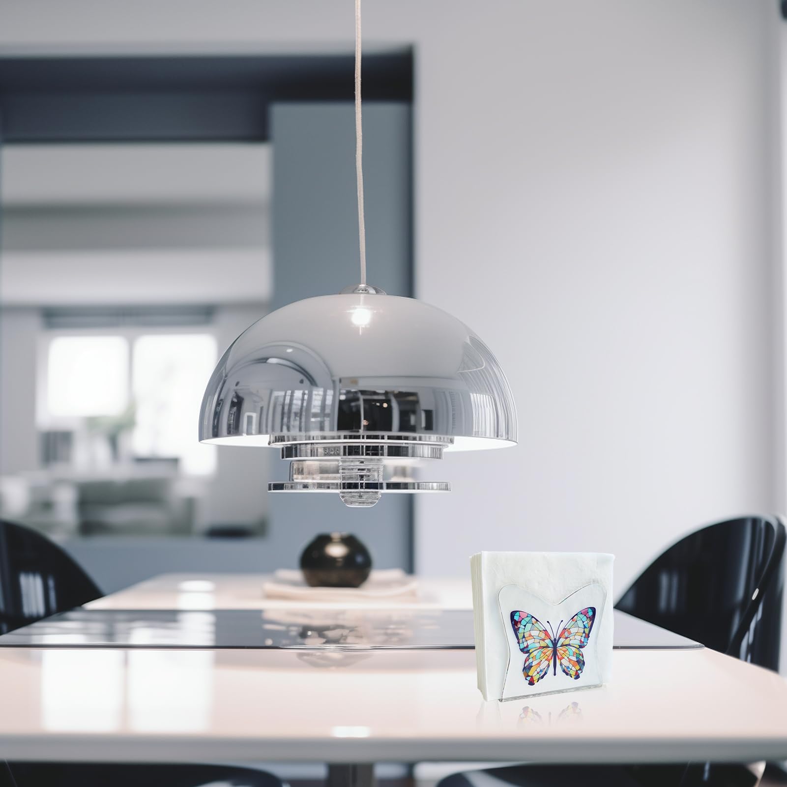 Acrylic Transparent Crystal Decorative Butterfly Tabletop Napkin Holder For Table/Freestanding Tissue Dispenser