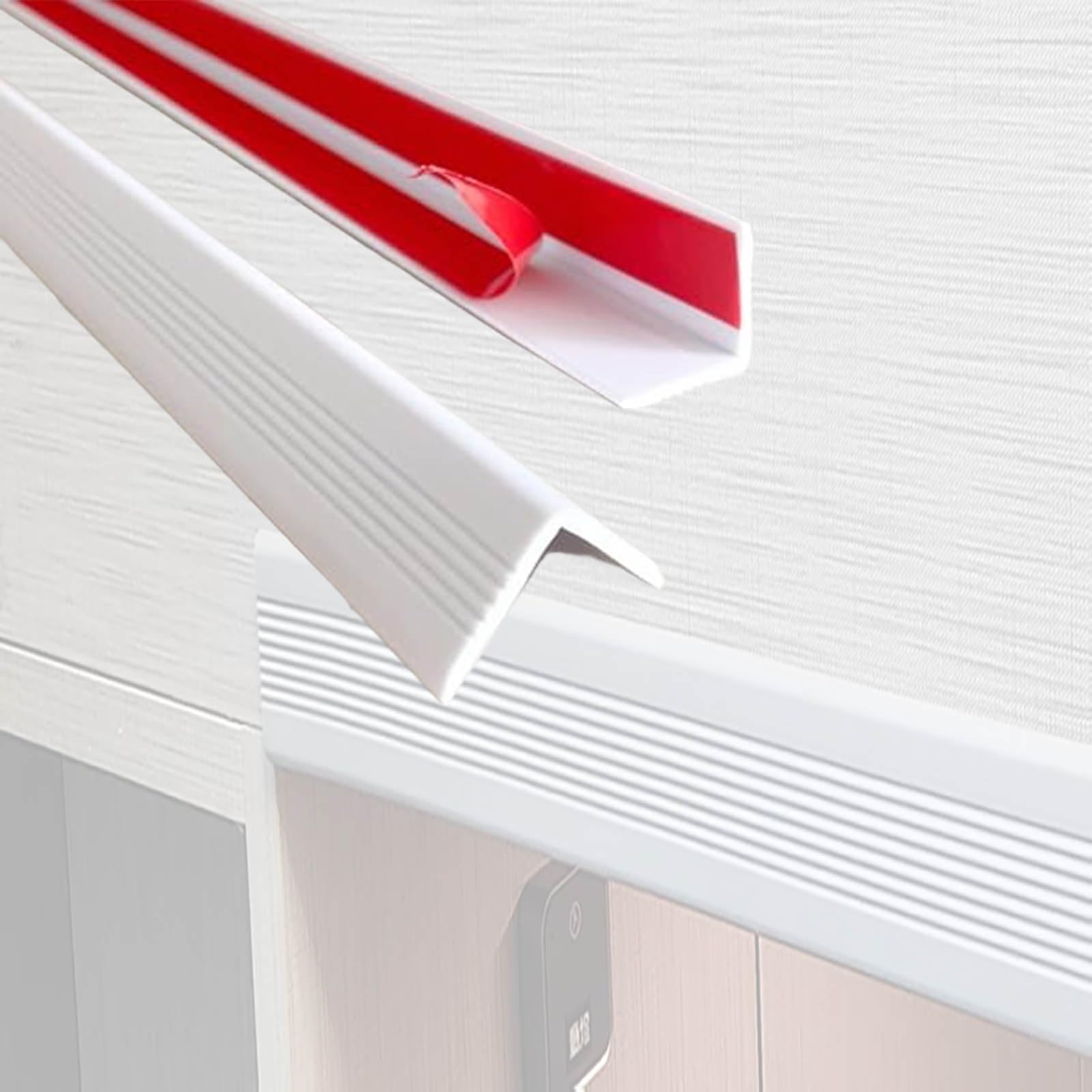 paraspigoli muro Protezione per angoli in PVC bianco, protezione da parete autoadesiva per scuola/asilo, striscia anticollisione(L W 1 M X 25 MM)