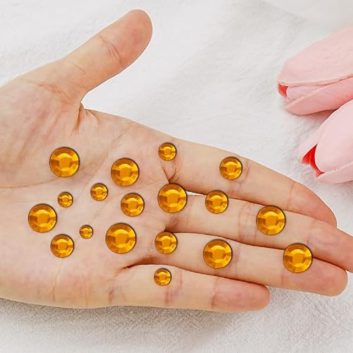 Miniatura 3 de 3090 calcomanías de diamantes de imitación, calcomanías autoadhesivas de perlas doradas para la cara, gemas de 0.3450.236 in, gemas para el cabello,