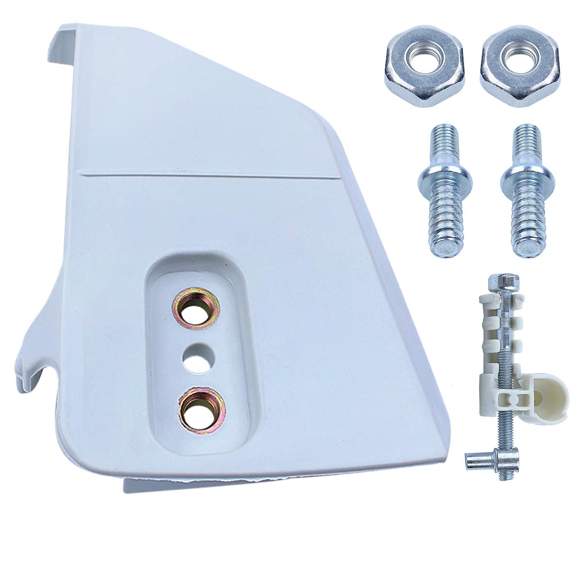 Cubierta de piñón de Cadena con Tuerca de Perno Tensor ajustador for Herramienta de Motosierra ST 017 018 021 023 025 MS170 MS180 MS210 MS230 MS250 Accesorios de Repuesto para cortacésped