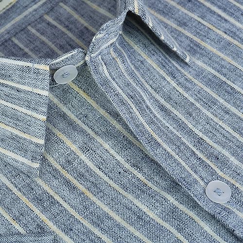 Image of GHPC 100% Cotton Striped Half Sleeves Regular Fit Formal Shirt for Men