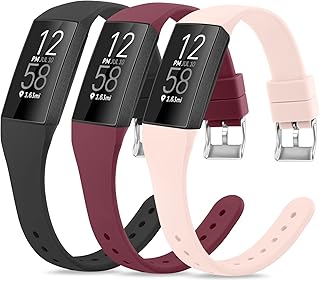 Vancle Slim Bands Compatible with Fitbit Charge 4 / Charge 3 / Charge 3 SE Bands, Classic Soft Replacement Wristband Sport Strap for Fitbit Charge 4 and Charge 3 Women Men