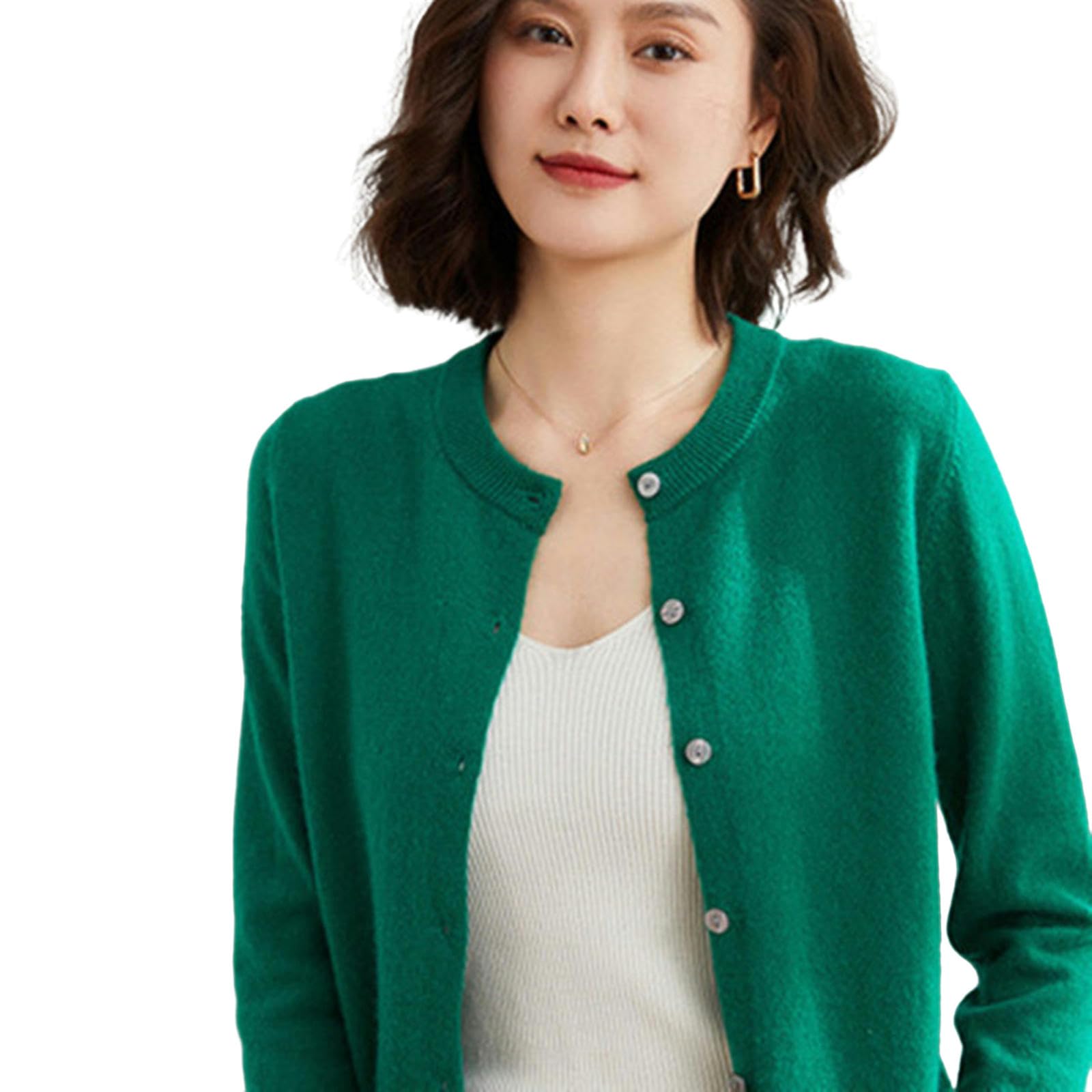 NOGRAX Cardigan Estivo Donna Cardigan da Donna Maglione O-Collo Cardigan Lavorato A Maglia Autunnale Maglioni