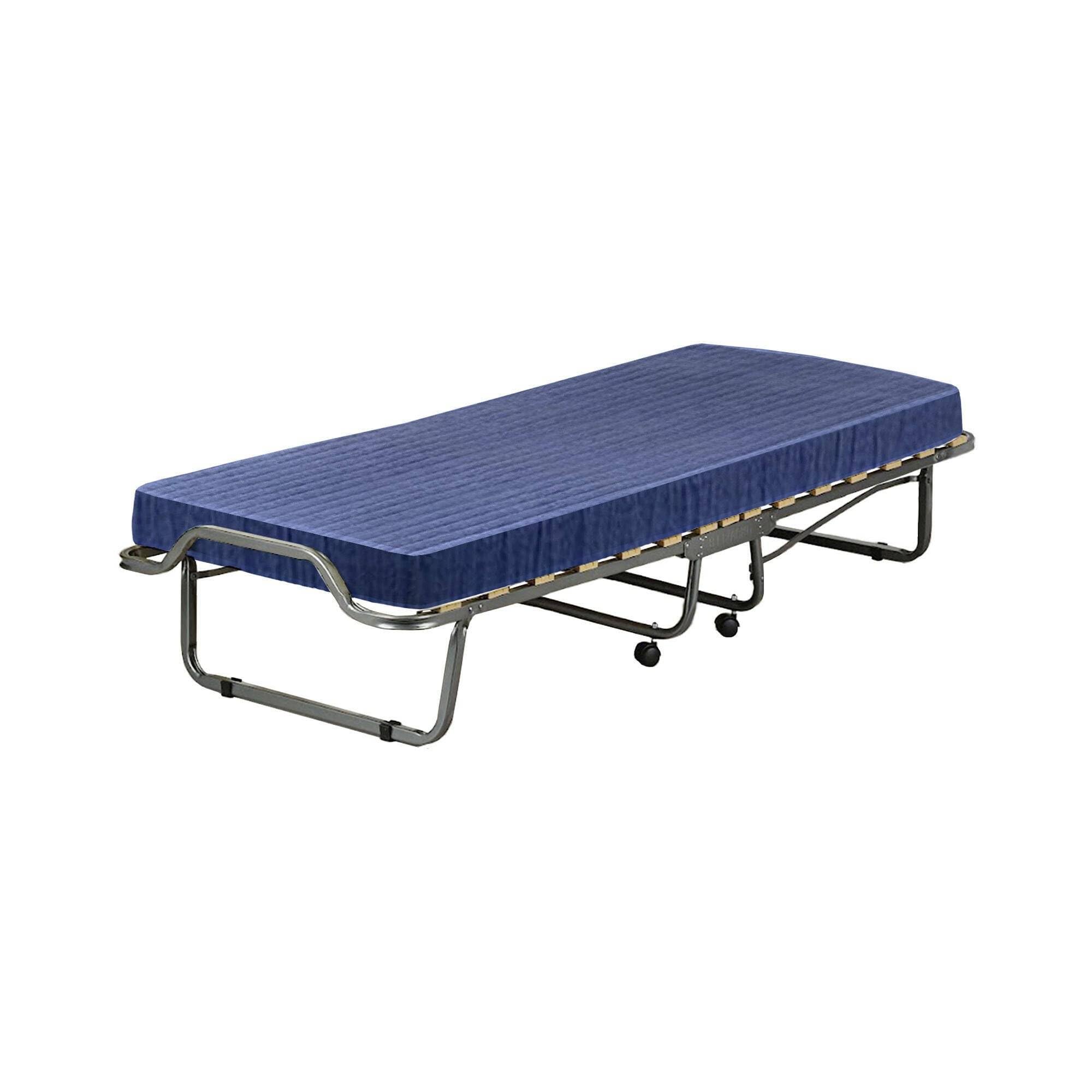 Talamo Italia - Klappbett Venera, Feldbett mit 15 Latten, inklusive Matratze, platzsparendes Kinderbett, 100% Made in Italy, 80 x 190 x 39 cm