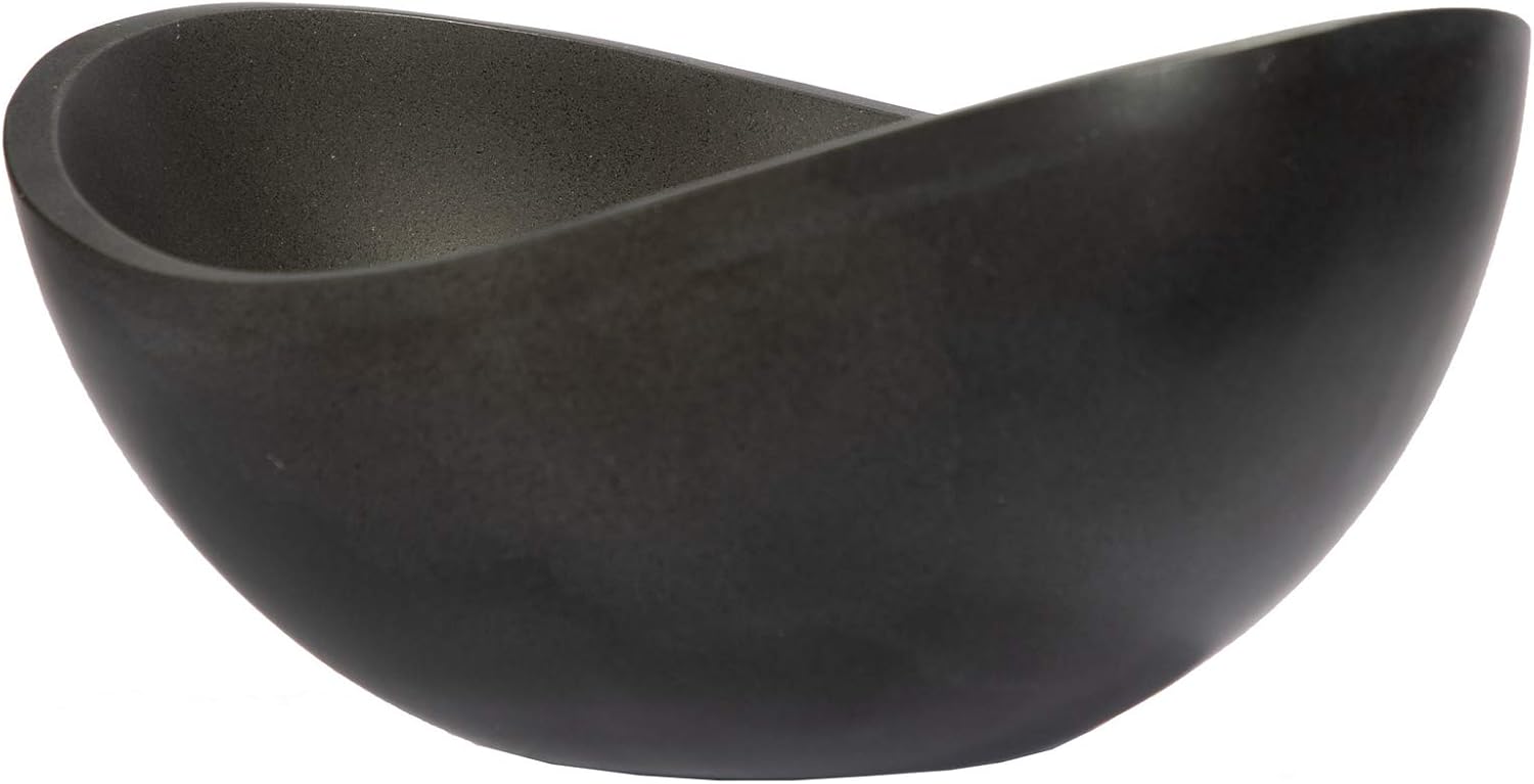 Eden Bath Small Canoe Vessel Sink, Black Lava Stone - Stylish Bathroom Sink
