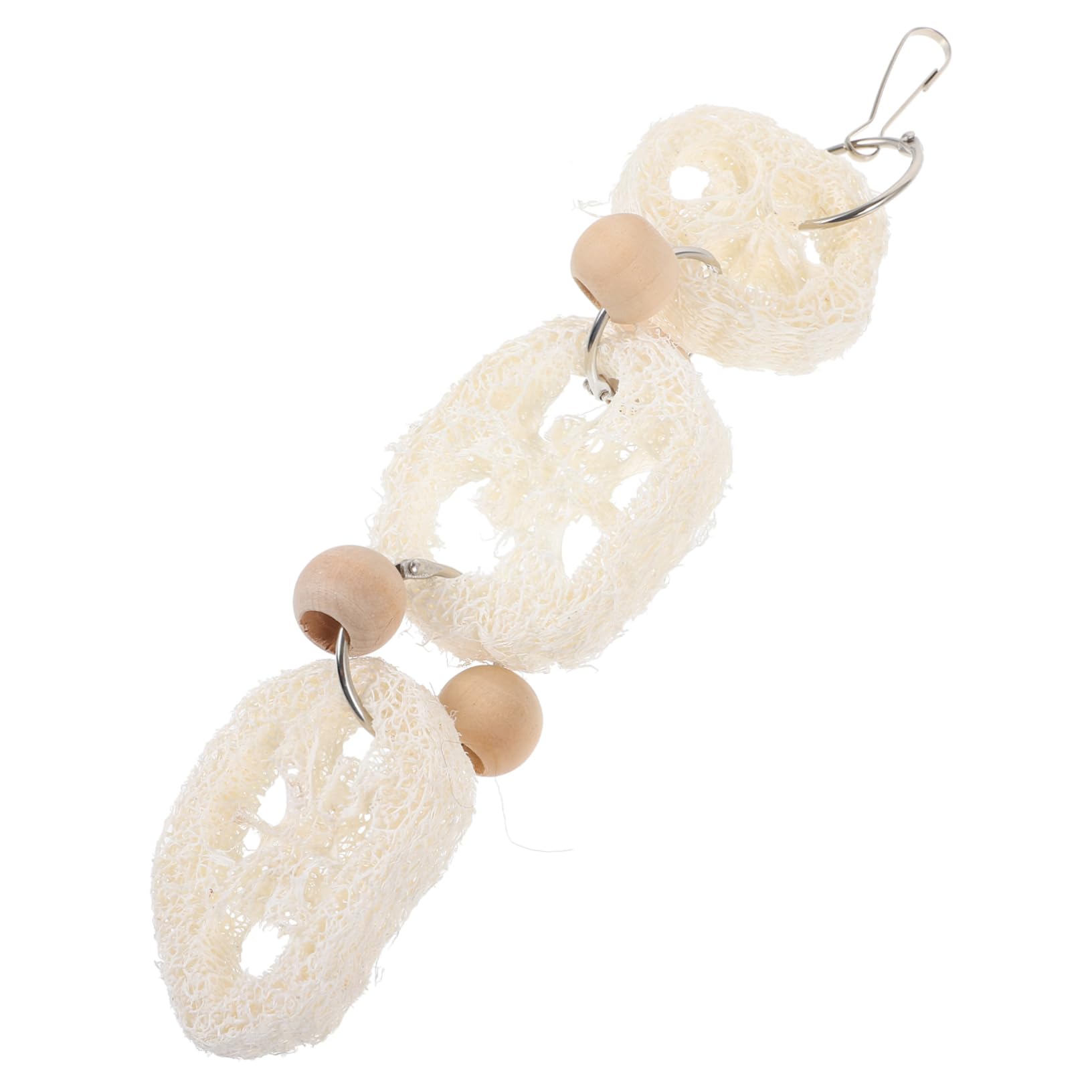 Kisangel Natural Loofah Parrot Chew Hanging Molar for Birds Relief and Care for Parakeets Cockatiels Budgies and More