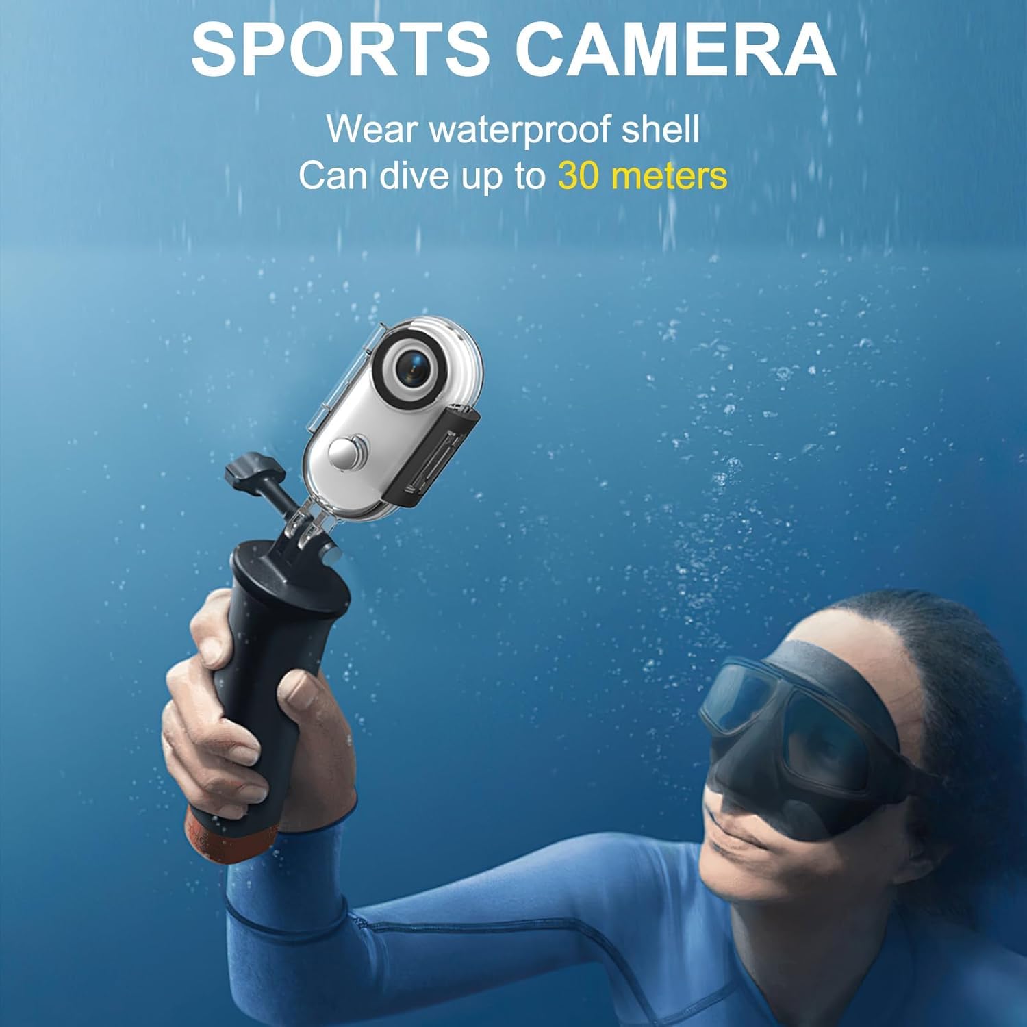 OBEST Mini Action Cam 1080P, Telecamera Vlog Magnetica Portatile, Impermeabile 30M con Custodia, 128G TF, Clip 360°, per Viaggi Gatti Animali Domestici