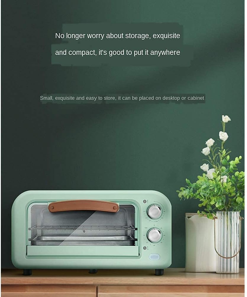 Forno tostapane, mini forno friggitrice ad aria grill elettrico a convezione da 12 litri con impostazione della temperatura 90-230 ℃ e timer 60 minuti, 2 funzioni di cottura, facile pulire