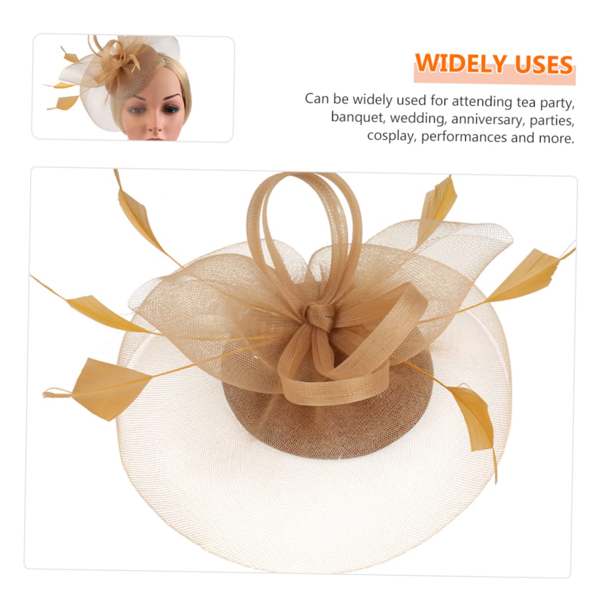 Abaodam 5pezzi Fascinator Elegante per Donne con Design Rete e Piume Artificiali Copricapo per Feste Matrimoni e Tea Party Accessorio Romantico e Leggero per Occasioni Speciali