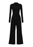 Jumpsuits For Women Dressy Fall Fashion Clothing 2025 Long Sleeve Mock Neck Date Night Rompers Business Outfits