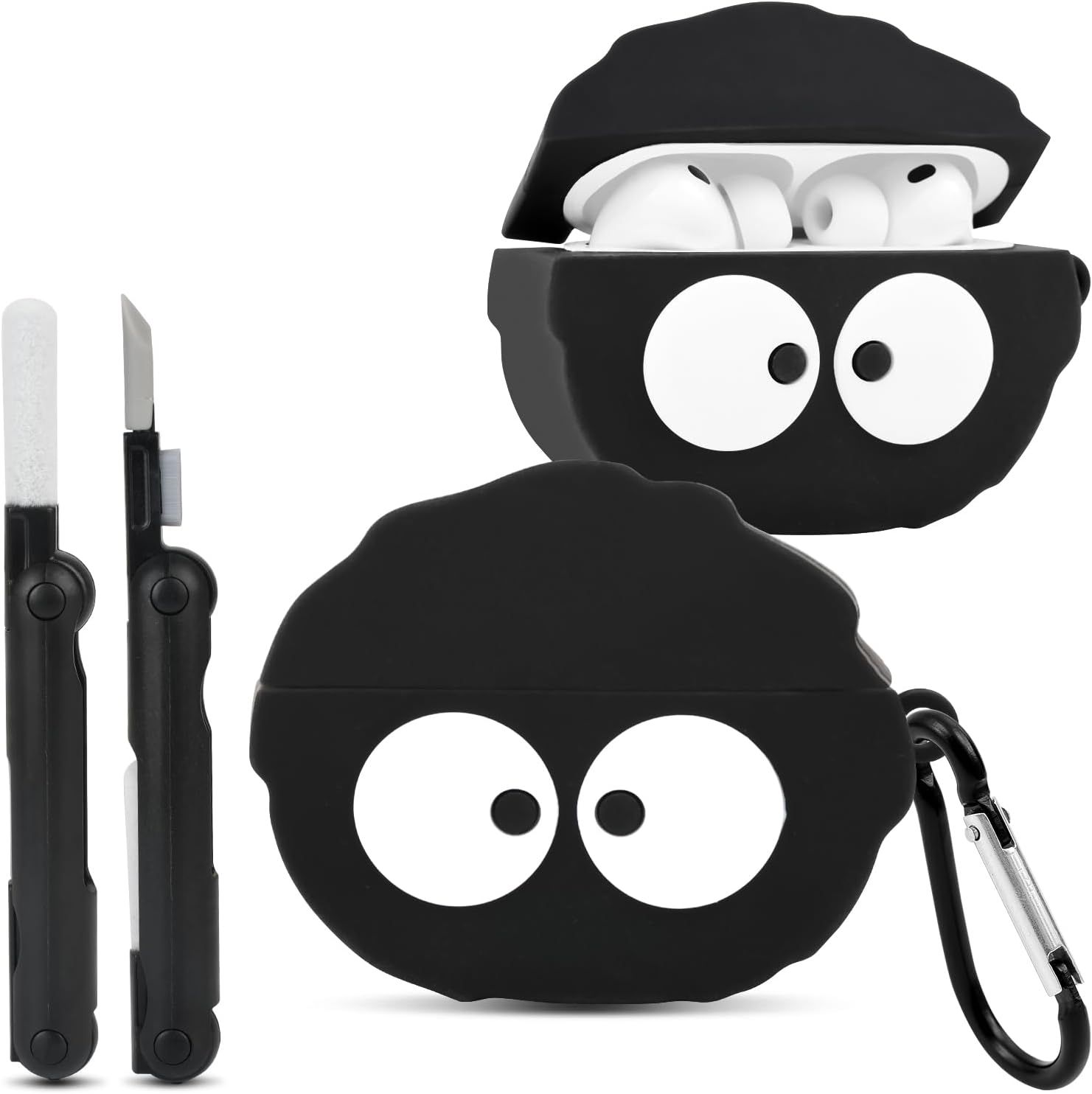 CCXNAS for AirPods Pro 3 Case Cute, Silicone Anime Design, Black