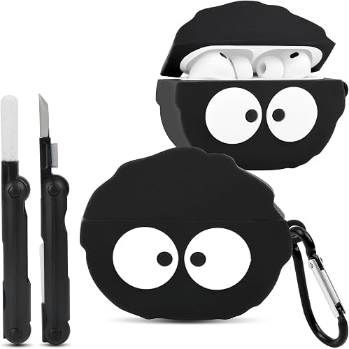 CCXNAS for AirPods Pro 3 Case Cute, Silicone Anime Design, Black