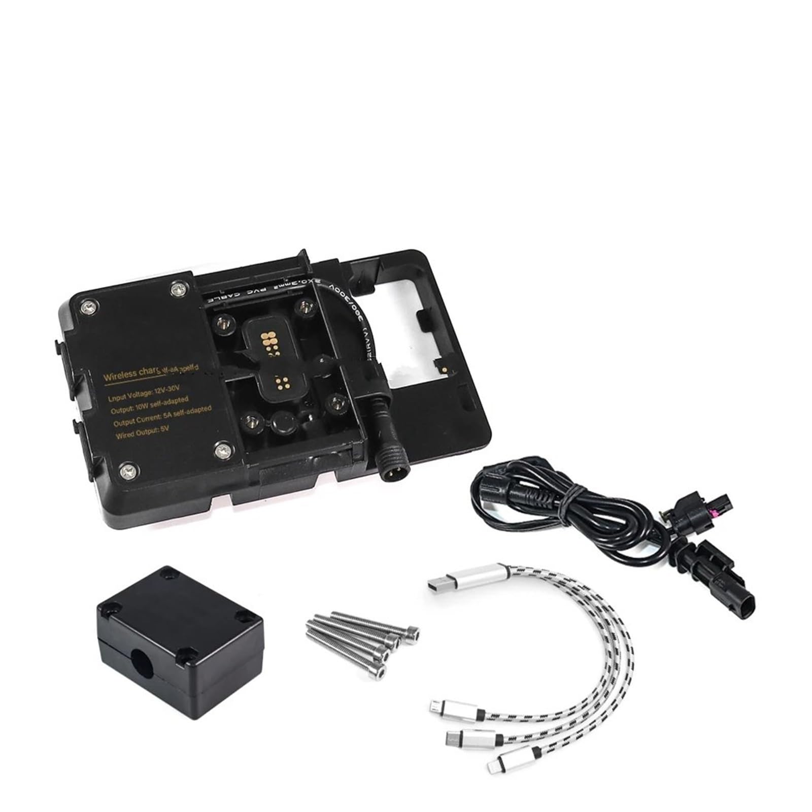 Support Telephone Velo Pour BMW R1250GS LC Pour ADV R1200GS F850GS F750GS F900XR F900R Chargeur Sans Moto Support Navigation USB Support Téléphone Portable Telephone Moto Rotation(Wireless charging)