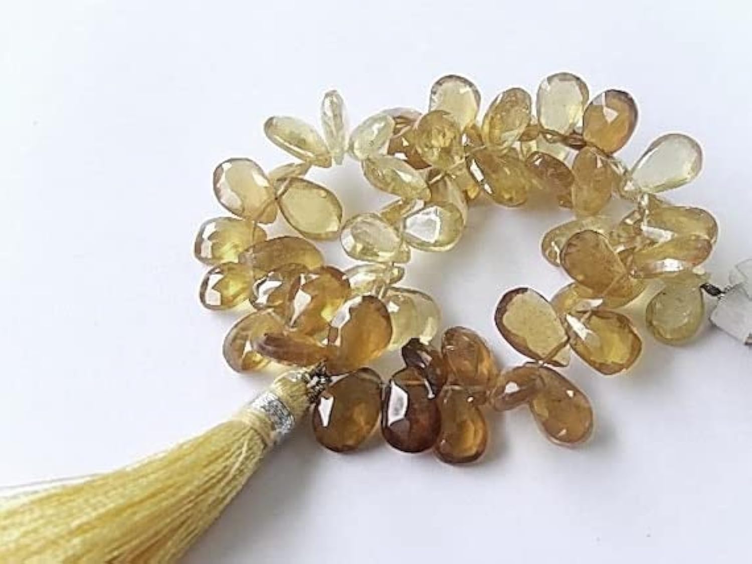 Hessonite briolette poire facettée 8-9mm pour création de bijoux de créateur haut de gamme