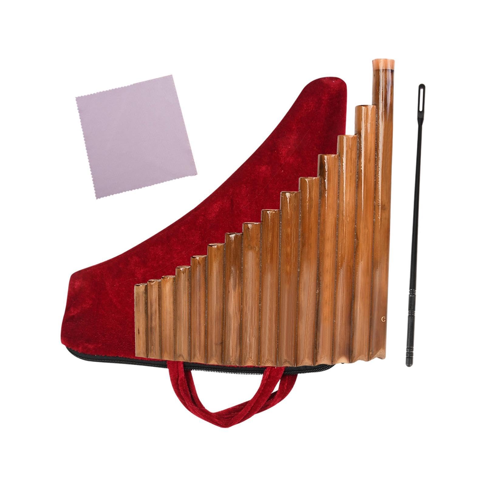 KIXZSAZ Flauti di Pan per strumenti a fiato in legno, 15 flauti di Pan a canne in bambù, suono eccellente, strumento musicale tradizionale cinese, studenti, bambini, ragazzi,