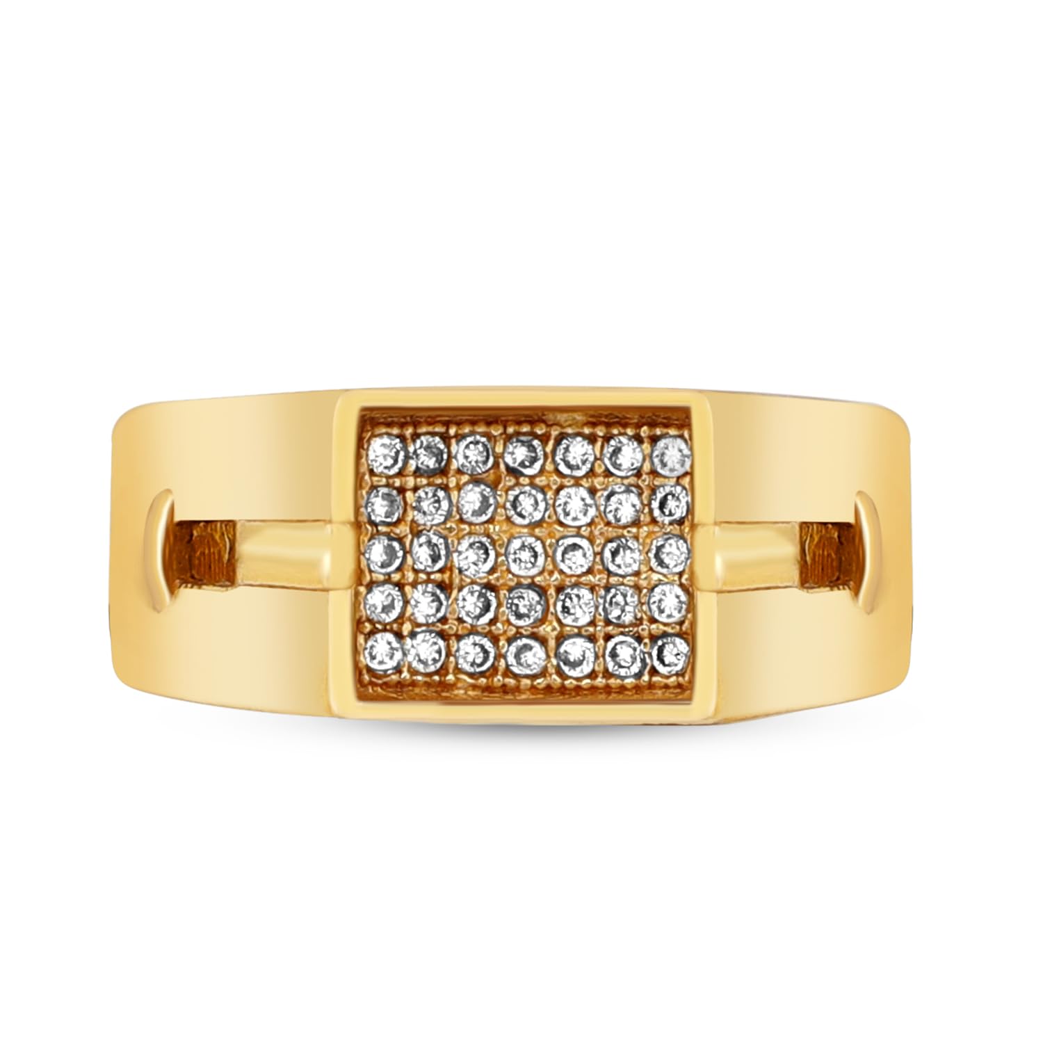 Jewellery Gold Plated Ring for Men Boys Gents Rings in American Diamond Crystal Cz Mens Jewellery for Men