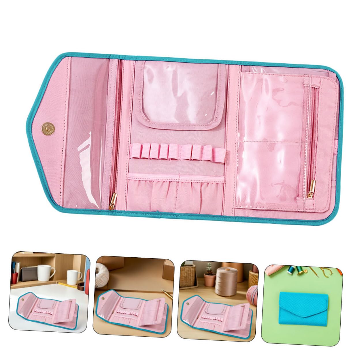 ULDIGI Bolsa Organizadora para Accesorios de Crochet de Tela Oxford y Portátil con Cierre para Ganchillos Agujas y Almacenamiento de Hilos