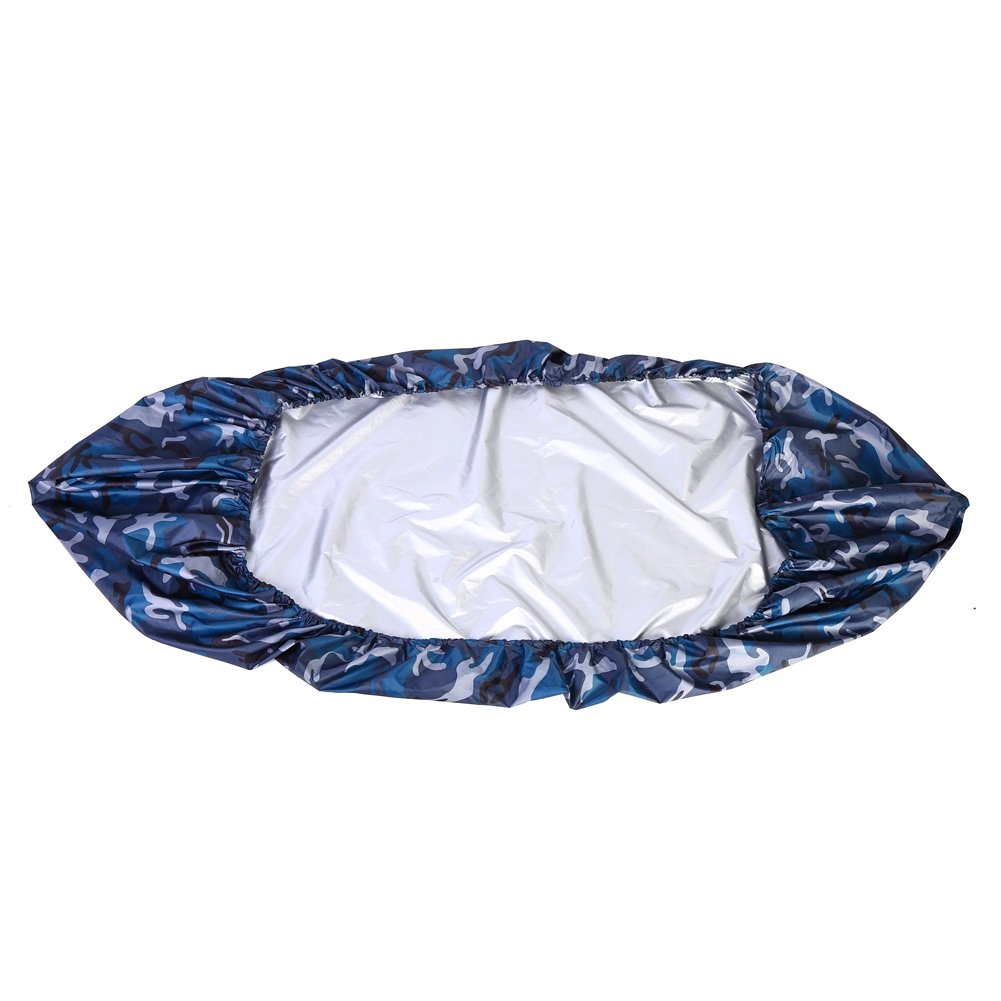 Keenso Kayak Housse de Rangement, étanche 4.5m Kayak Canoë Stockage extérieur Housse Anti-poussière UV Protection Solaire Bouclier Protecteur pour 3.6-4m Kayak Bateau Canoë( océan)