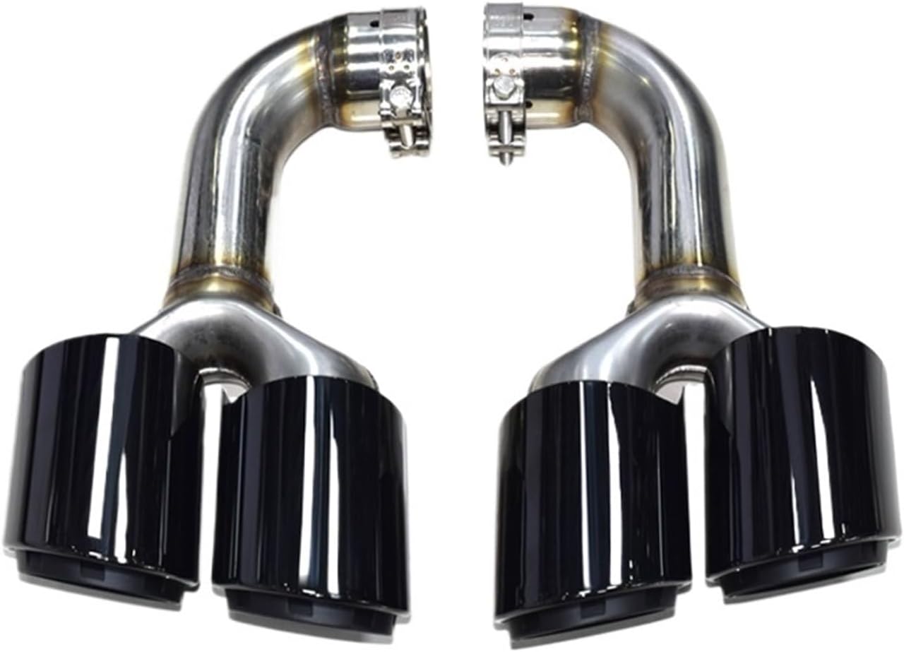 Car Accessories Quad Exhaust Tip Compatible For VW Touareg 2012-2017 Black Stainless Steel Muffler Tip Car Exhaust Tip Nozzle(Silver), hongbyy46432 store