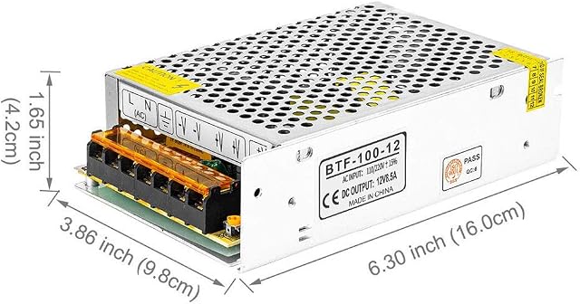 BTF-LIGHTING 12V 8.5A 102W Power Adapter Transformer Regulated Switching Power Supply AC 110V 220V to DC 12 Volt 8.5amp Converter LED Driver for LED Light Strip 3D Printer CCTV Camera Security System