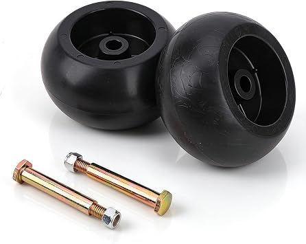 2Pcs 5Inch Mowers Deck Wheels, Grass Cutter Components, Axle Bolts, Lawn Mower Wheels For Hustler For Murray For Toro Ride On Mowers 