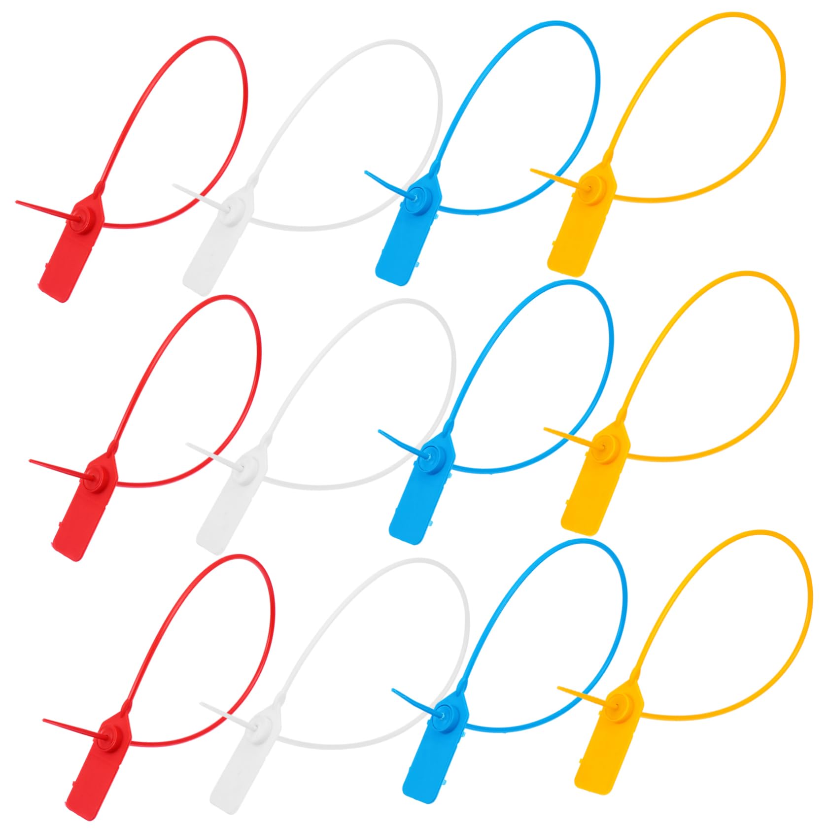 Homoyoyo 48Pcs Self Locking Safety Tags Disposable Tamper Plastic Seals Random Shipping Seals for Home and Business Use