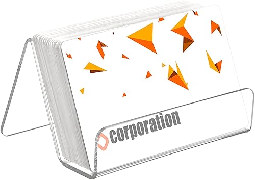 Miniatura 2 de Hedume Paquete de 12 soportes para tarjetas de visita para escritorio, soporte de acrílico para tarjetas de presentación de oficina, soporte