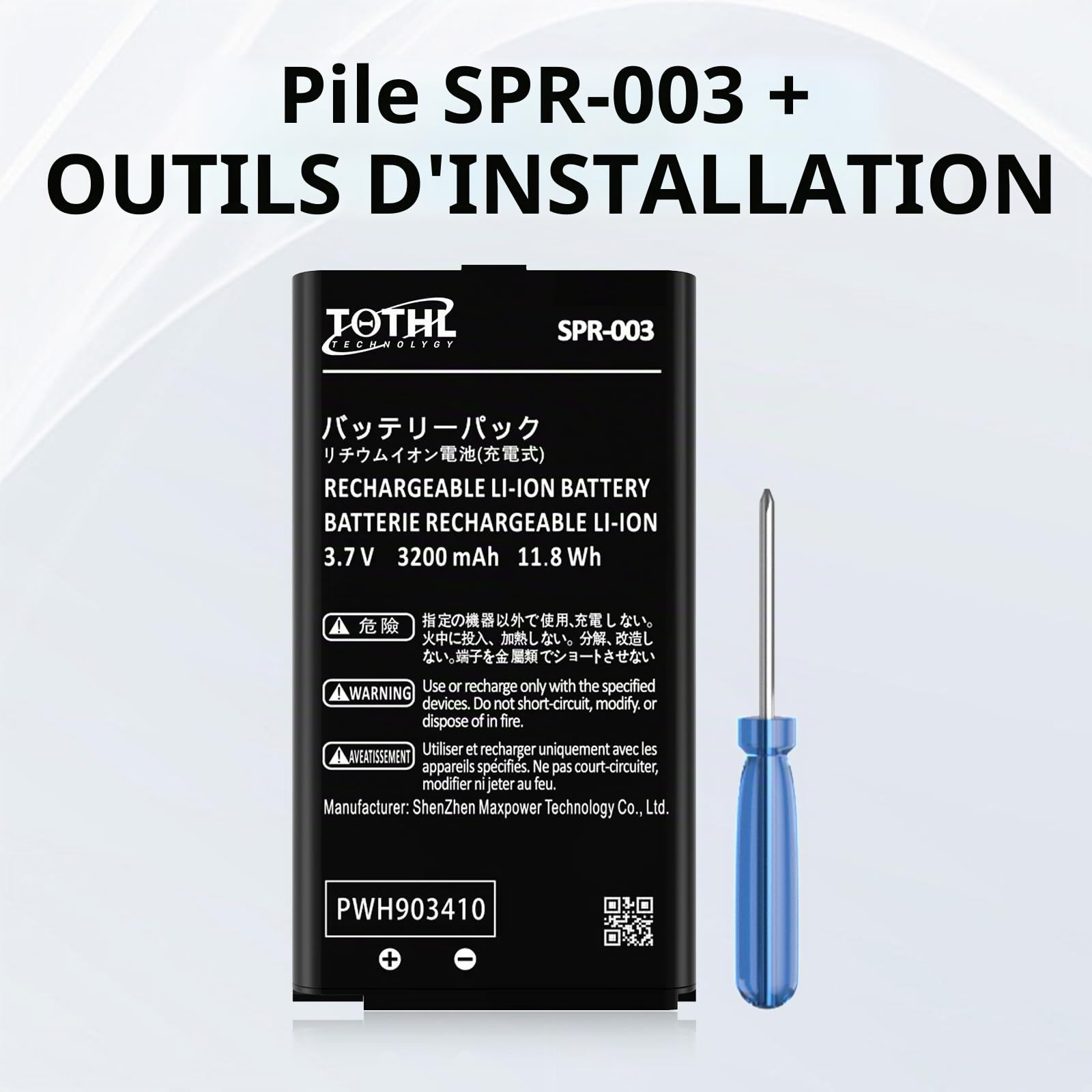 SPR-003 Batterie Li-ion 2024 de rechange ultra haute capacité pour Nintendo 3DS XL New 3DS XL LL console de jeu Switch avec kit d'outils de réparation