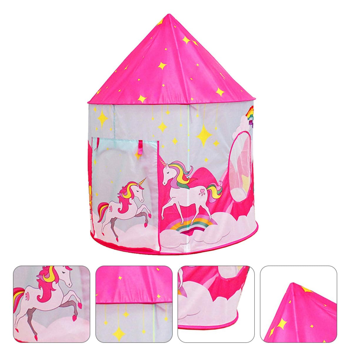 Toyvian Gioco per Bambini Rosa Poliestere e Portatile Porte Arrotolabili per Parchi e Cortili