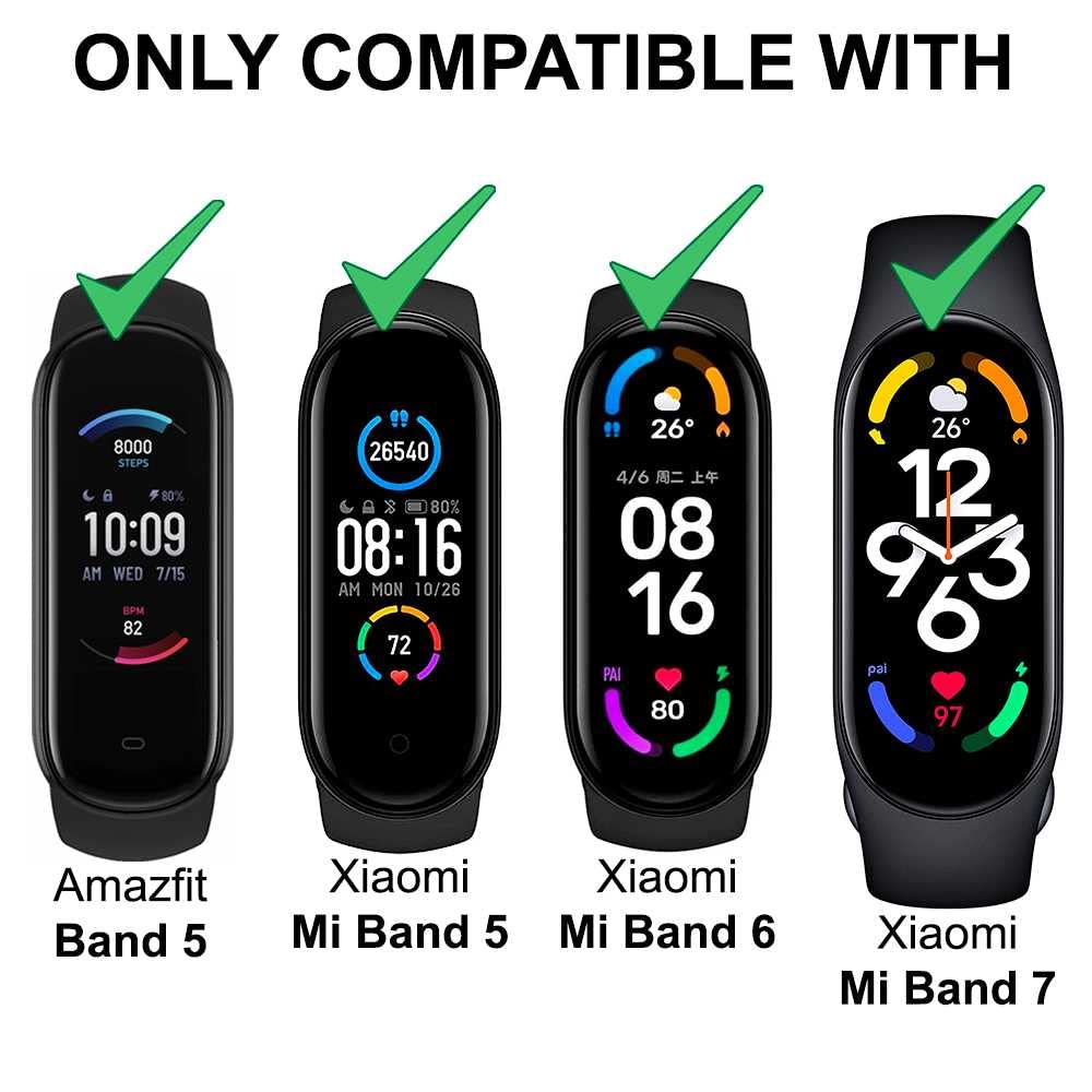 OcioDual Silikonowa wymienna bransoletka, kompatybilna z Xiaomi Mi Band 7 6 5, kompatybilna z Amazfit Band 5, elastyczny miękki gumowy pasek zastępczy
