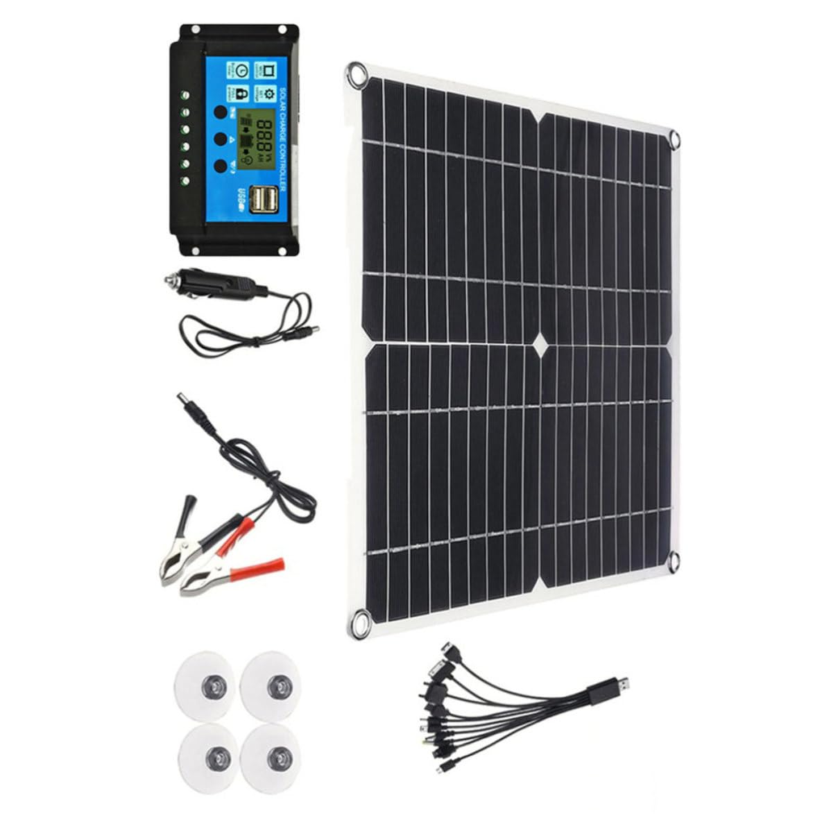 Pannello Solare 20w Monocristallino con Controller 20a, Set