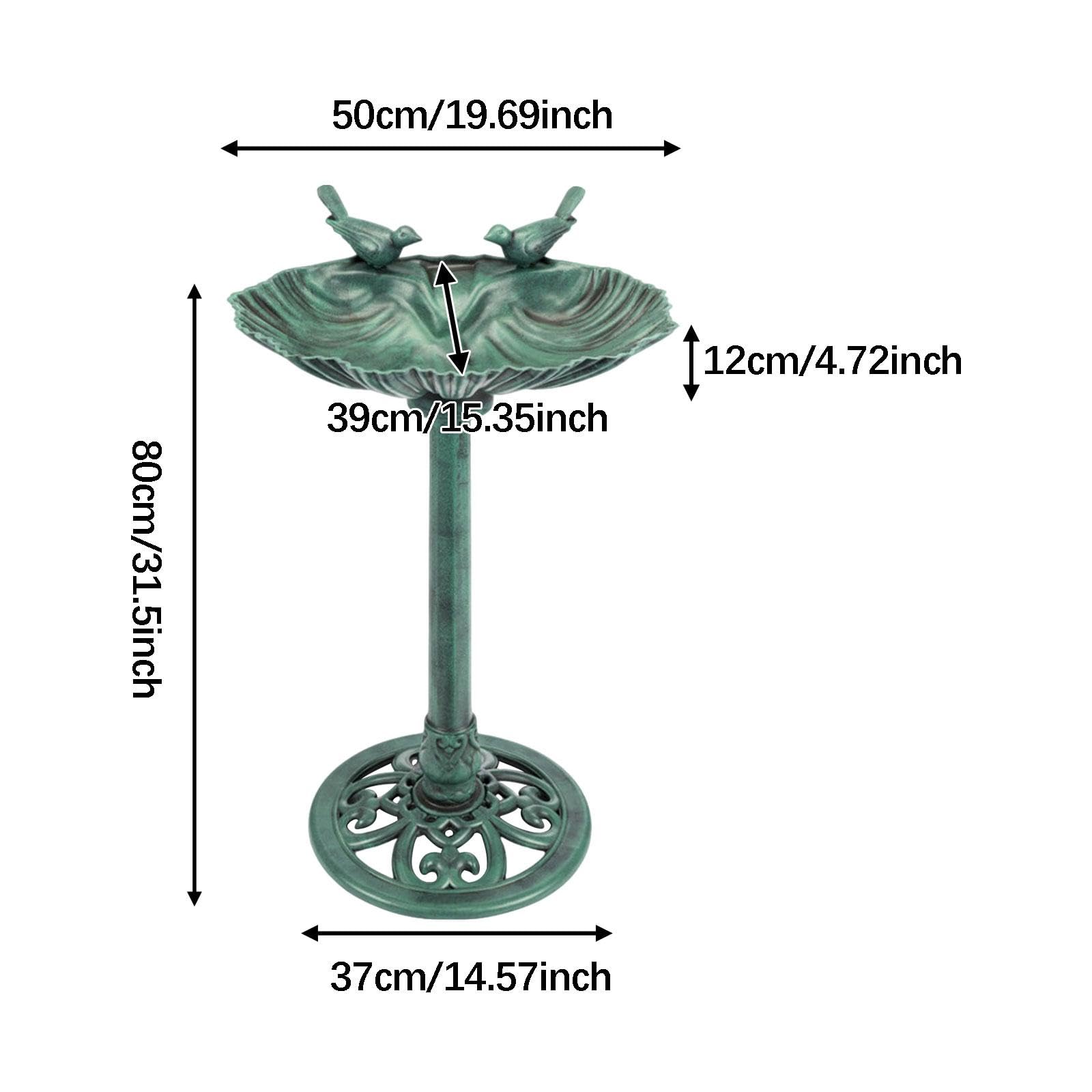Harilla Bebedero para Pájaros para El Jardín – Ideal para Regalar a de Las Aves – Elegante Bebedero Independiente de Diseño Vintage – Accesorio de, Verde